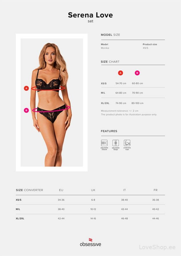 2-osaline pesukomplekt Obsessive Serena Love - Image 7